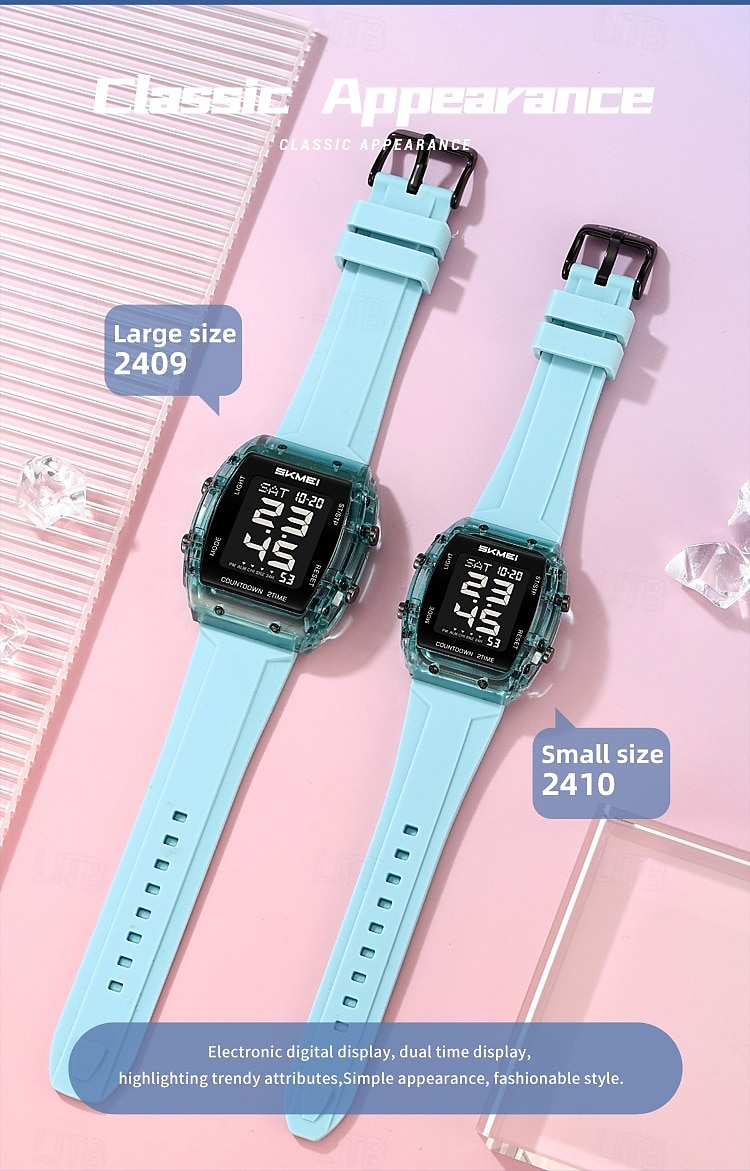 SKMEI 2409 Waterproof Electronic Watch Luxury Outdoor Countdown Stopwatch Digital Wristwatch For Man Women Calendar Led Light Silicone Watch 2025 - $31.99 –P3