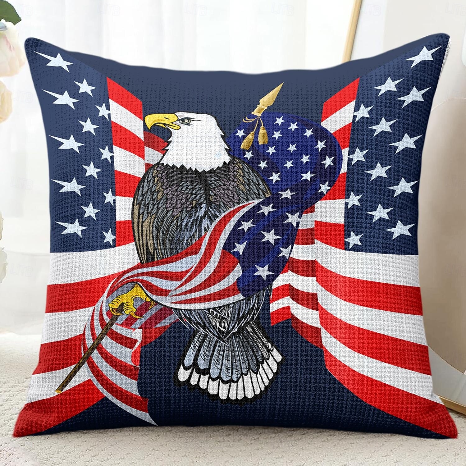 4 juli Dekorativa Kuddöverdrag 1PC Självständighetsdagen Amerikansk Örn Mjuk Fyrkantig Soffkudde Fodral För Sovrum Vardagsrum Soffa Stol 2025 - $12.99 –P2