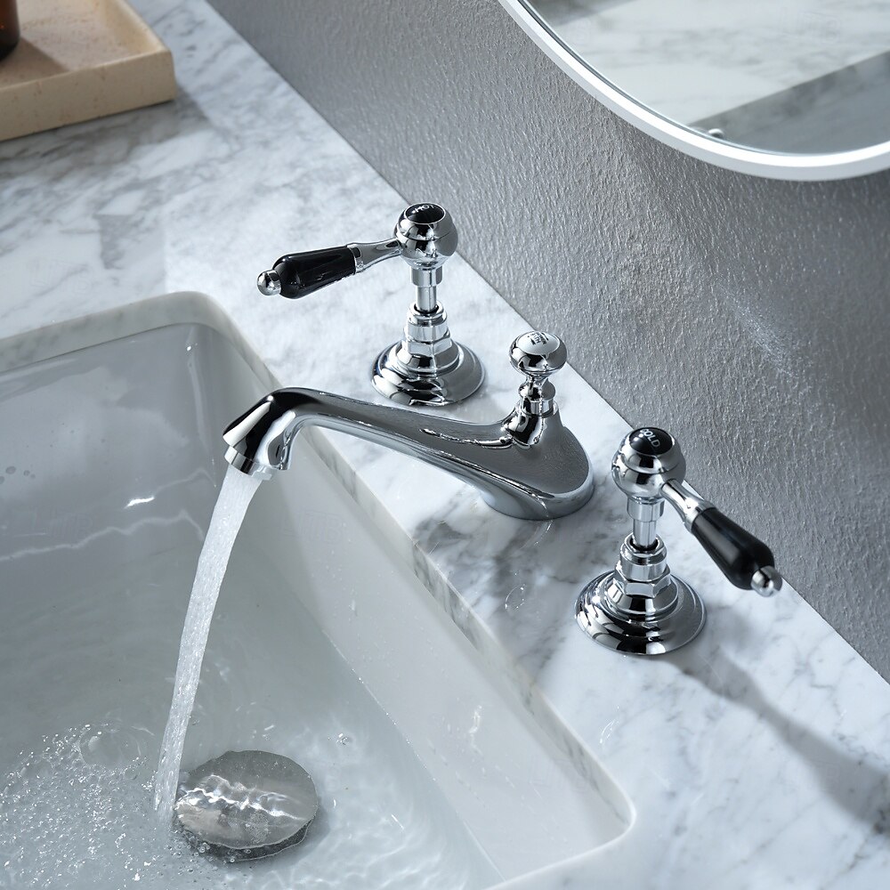Robinet lavabo - Séparé Plaqué Diffusion large Deux poignées trois trousBath Taps de 2025 ? $210.59 –P2