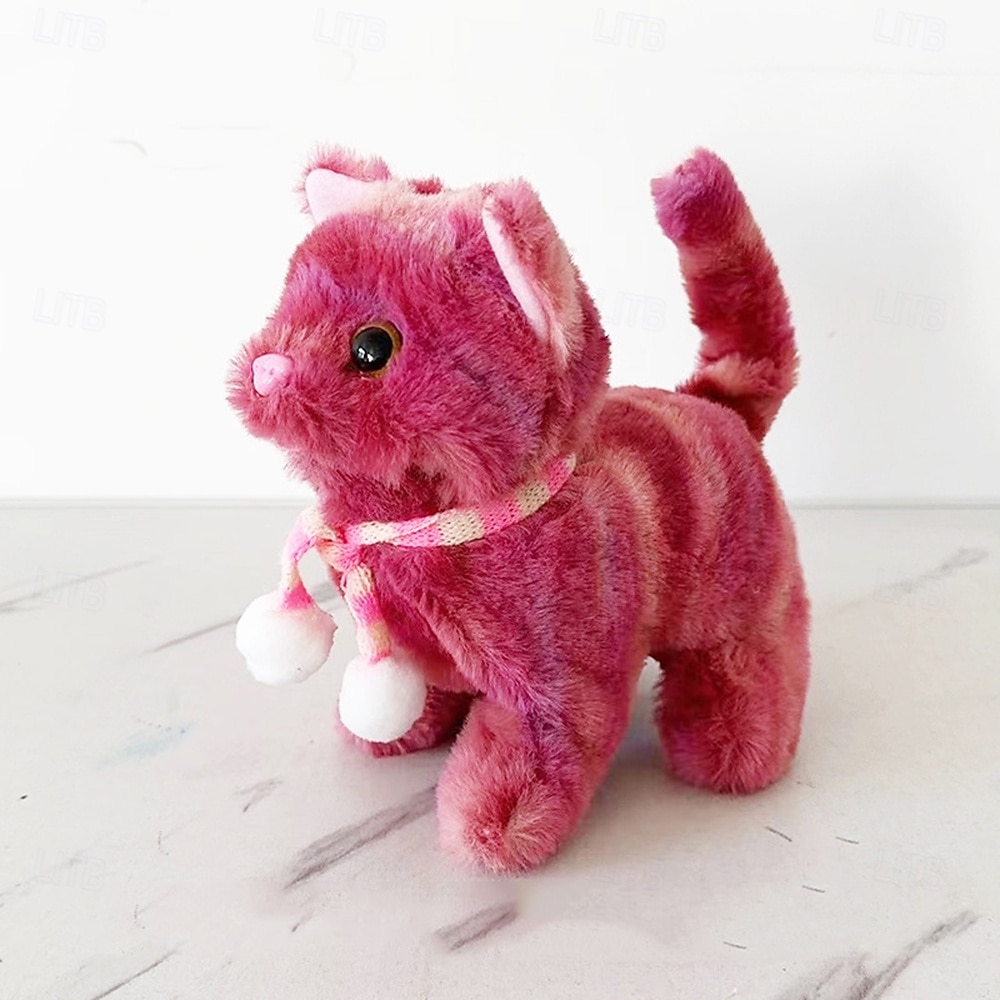 Plush Cat Stuffed Animal Interactive Cat Robot Robotic Cat Barking Meow Kitten Touch Control Electronic Pet Robot Kitty Toy Animated Cat for Girl Baby Kid 2025 - $23.99 –P7