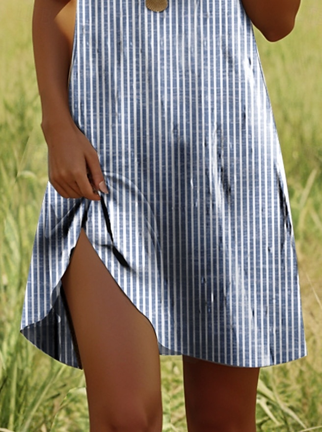 Damskie Sukienka mini Codzienne sukienki Sukienka t-shirtowa Sukienka A line Letnie sukienki Elegancki Codzienny Urlop Codzienny Regularny Graficzny Naszywka Krótki rękaw Półgolf Jasnoniebieski Lato 2025 - $23.99 –P3
