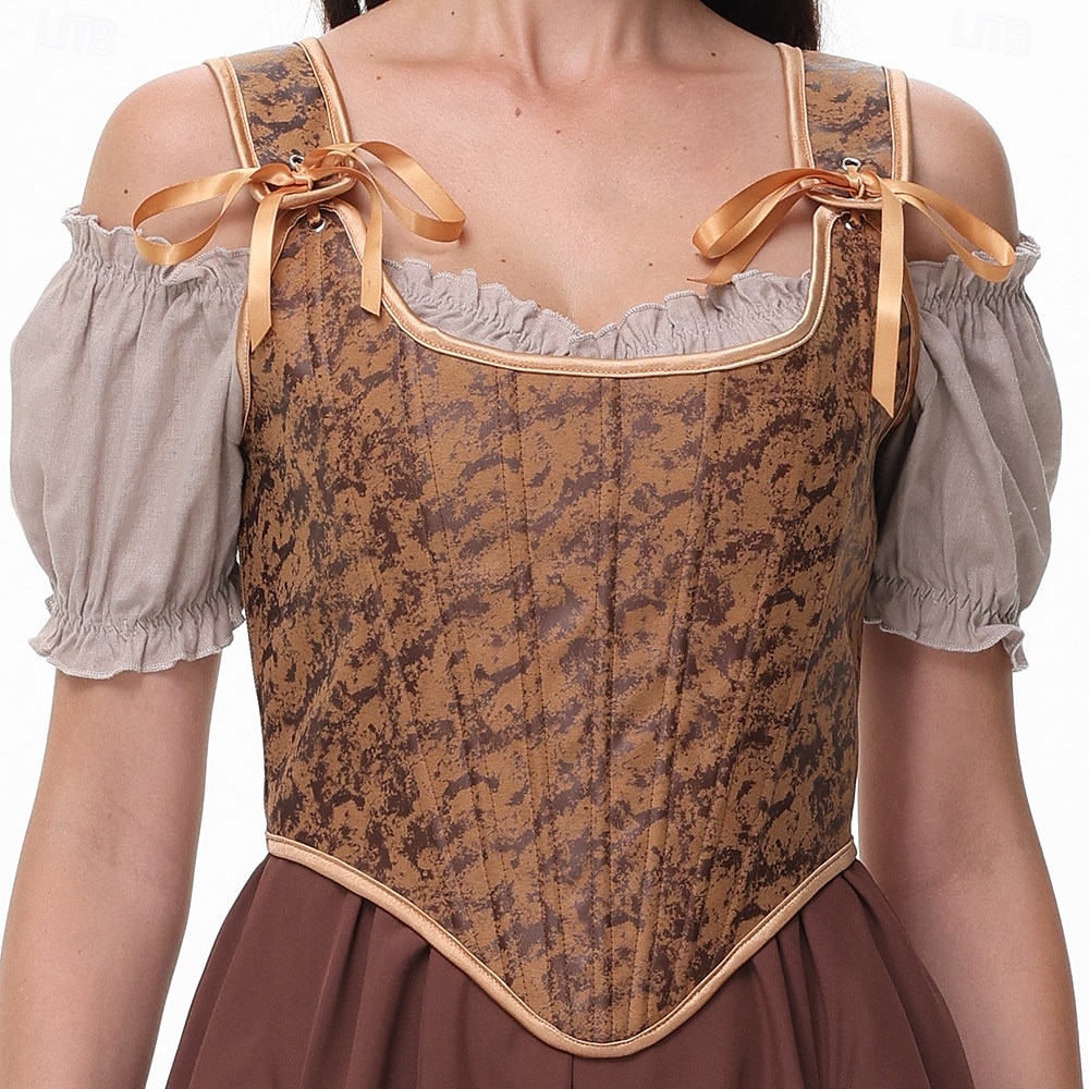 Retro Středověké Renesanční Korzet Kamizelka Prsatější Viking Šněrování Dámské Keltské Fantazie předvečer Všech svatých Karneval Plesová maškaráda Dovolená Běžné / Denní LARP Dospělé Vesta 2025 - $37.99 –P2