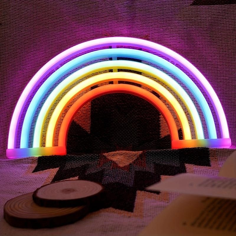 1 szt. tęczowe światło neonowe jasne światło ścienne usb bateria aaa pudełko podwójnego zastosowania zasilacz dekoracja wnętrz duma ceremonia świętowanie impreza dekoracja światło 2025 - $11.49 –P5