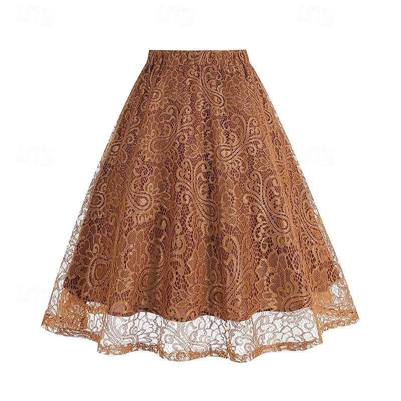 Retro Vintage 1950s Skirt Lace Women's Masquerade Daily Wear Date Bachelorette Party Adults' Skirt 2025 - $21.99 –P9