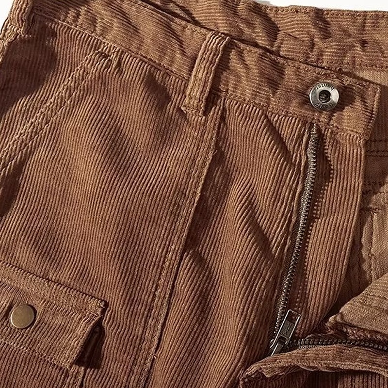 Hombre Pantalón Corto Cargo Pantalones cortos casuales Pantalones cortos de pana Botones Multi bolsillo Pierna recta Plano Transpirable Dispersor de humedad Longitud de la rodilla Exterior Casual 2025 - $23.99 –P4