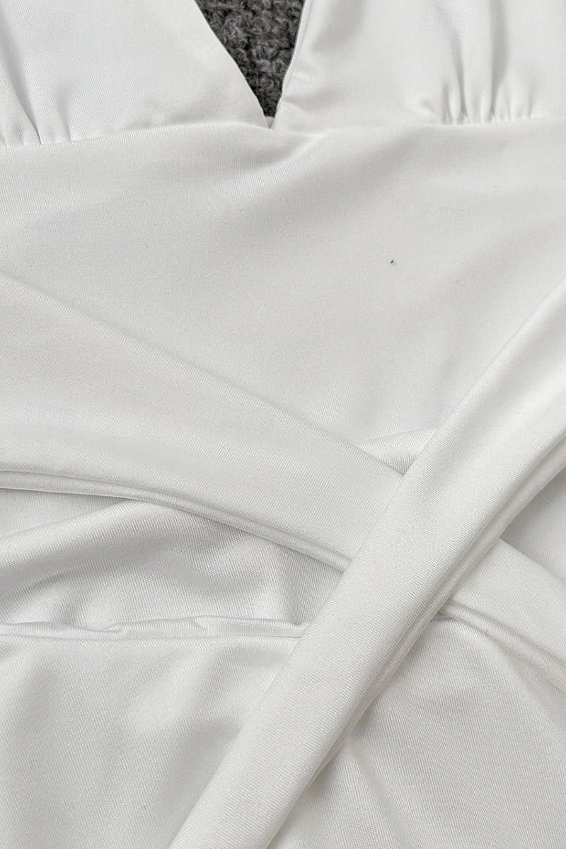 Per donna Mini Abito Abito Bianco Abito da laurea Moda All'aperto Compleanno Laurea Vestibilità regolare Semplice Senza Maniche All'americana Nero Bianco Rosso Estate del 2025 a $31.99 –P7