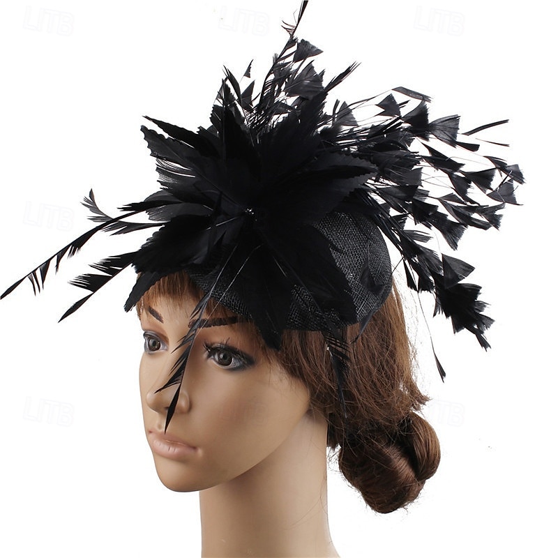 accessoire Imitation Lin Plumes Mariage Soirée Élégant Mariage Avec Plume Casque Couvre-chef de 2025 ? $27.99 –P7
