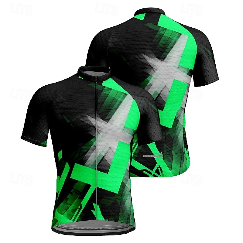 Муж. Велокофты Геометрический принт С короткими рукавами Велоспорт Футболка Футболка Джерси с 3 задними карманами Горные велосипеды Быстровысыхающий Анатомический дизайн Фитиль Дышащий Виды спорта 2025 - $25.99 –P9