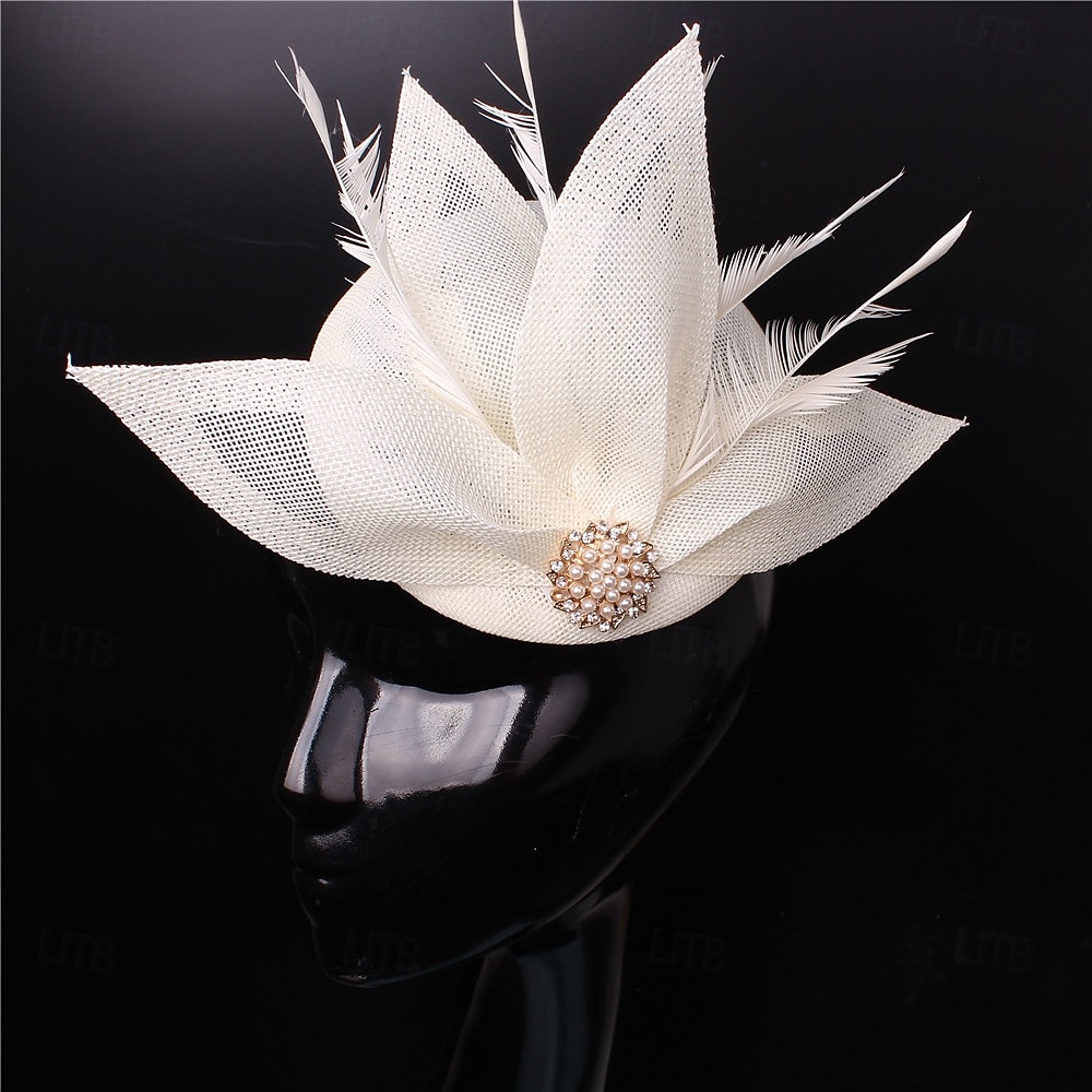 Palarie Material Bumbac Oficial Nuntă Zi de Naștere Elegant Cu Pene Diadema Articole Pentru Cap 2025 - $25.99 –P3
