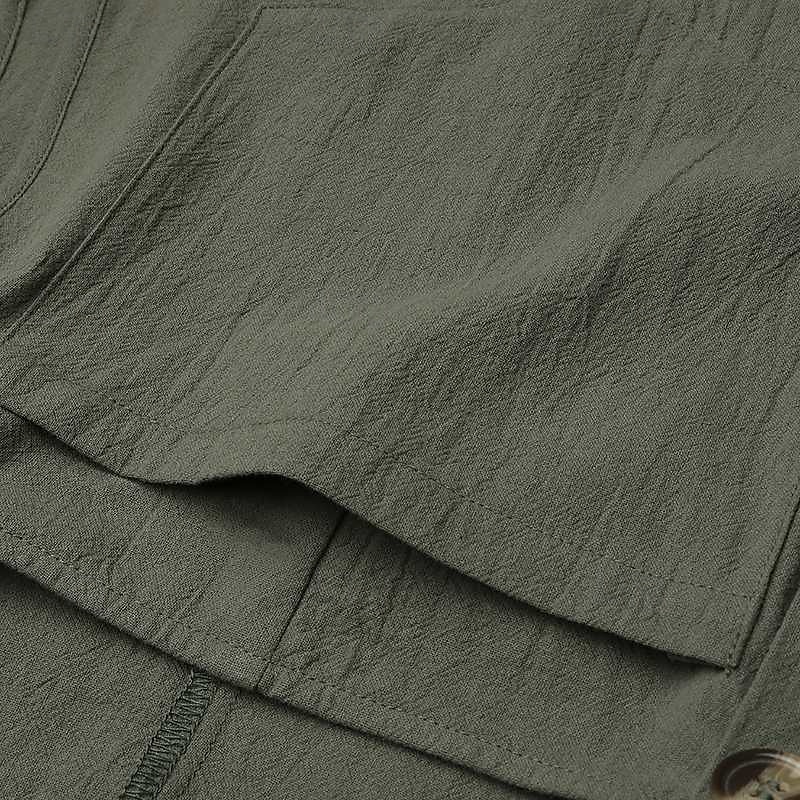 Damen Normal Leinen-inspirierte Hosen Lässig Einfarbig Ärmellos U-Ausschnitt Knöpfe Täglich Ausgehen Normale Passform Schwarz Blau Fuchsie Sommer 2025 - $21.99 –P14