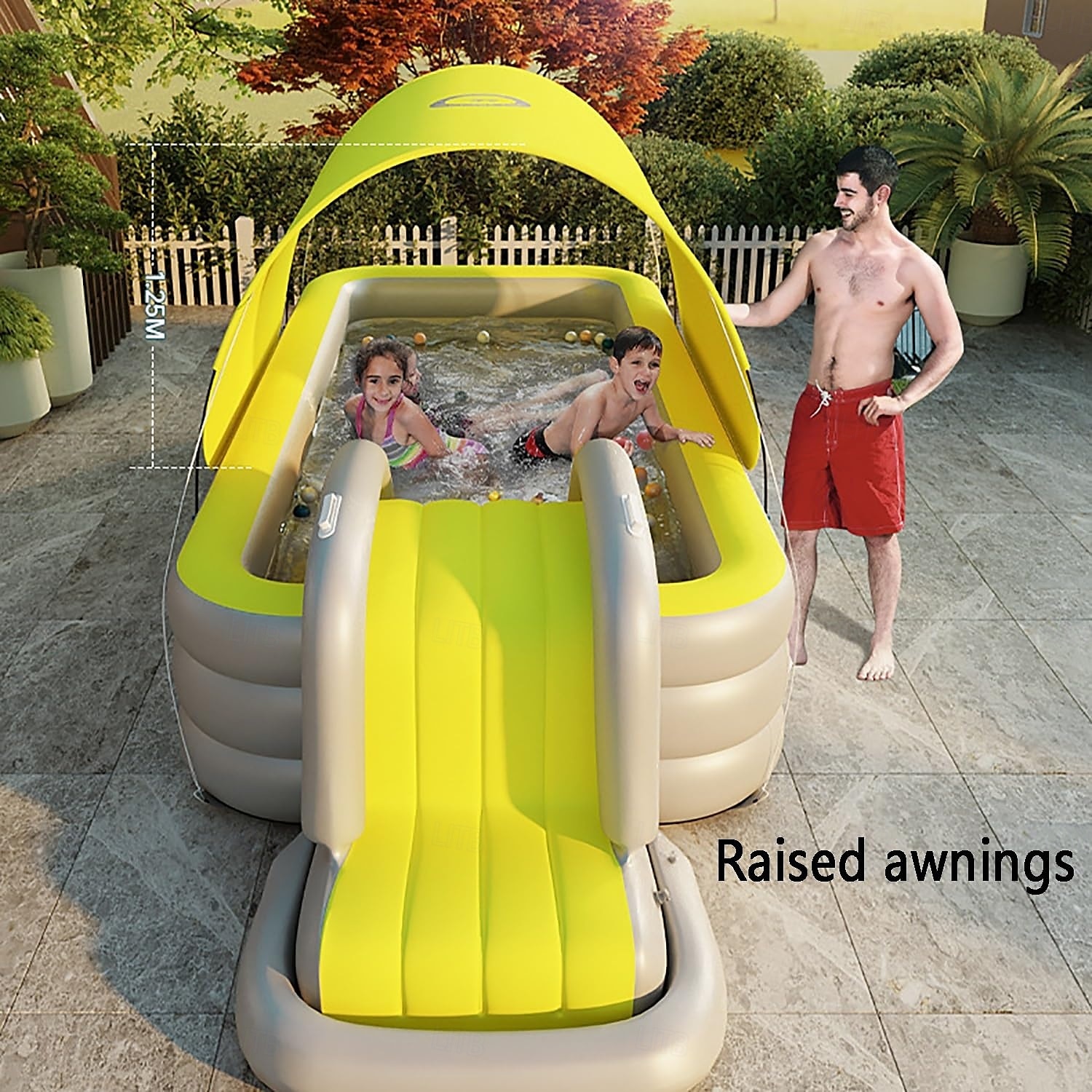 Inflatable Pool for Kids and Adults With slide and sunshade,Full-Sized Inflatable Kiddie Pools,Above Ground Pools for Family, Backyard, Garden, Lawn, Outdoor ( Paddling Pool/ Kiddie Pool) 2025 - $154.99 –P1