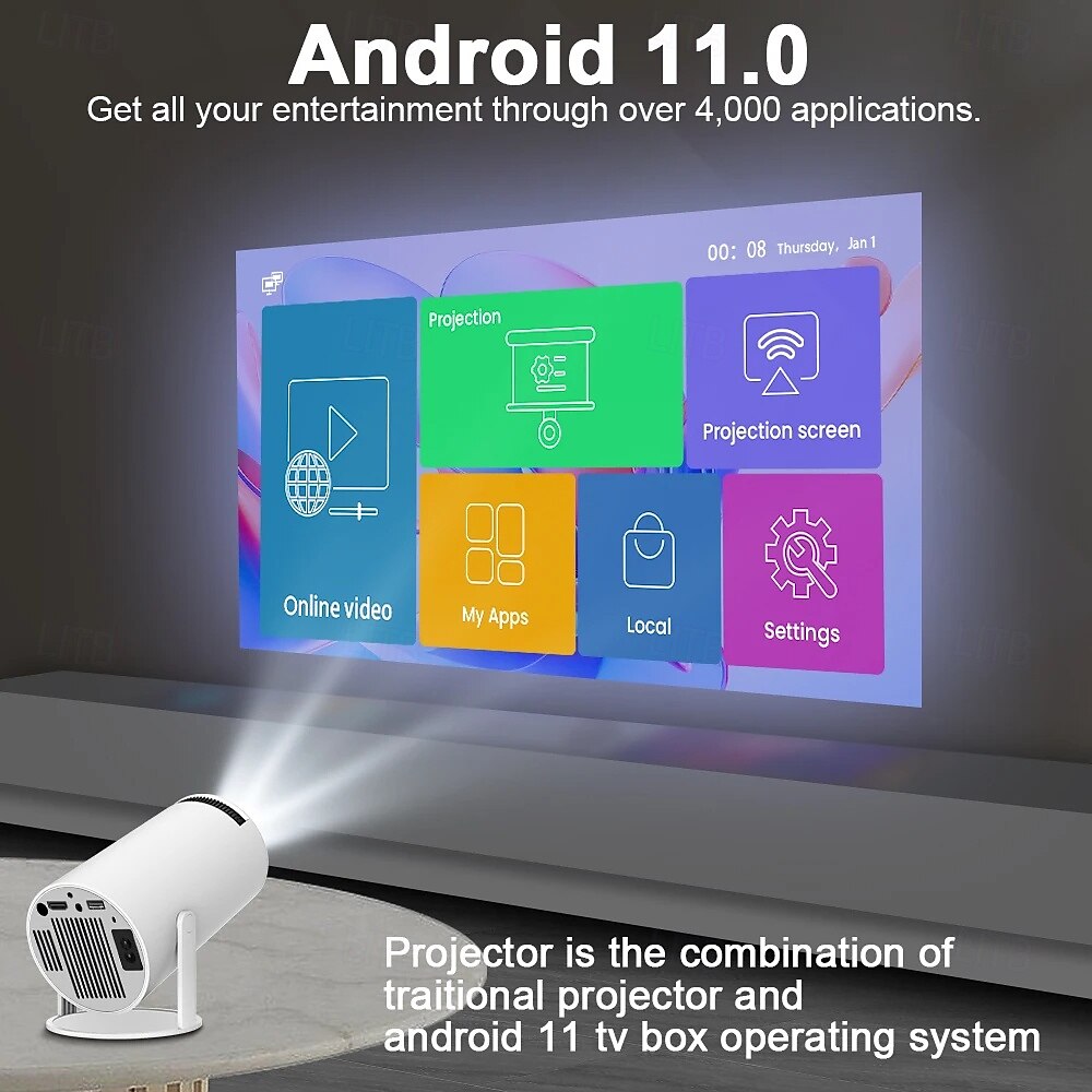 LCD Projector Auto focus Keystone Correction 720P (1280x720) 280 lm Android Compatible with HDMI USB 2025 - $147.99 –P19