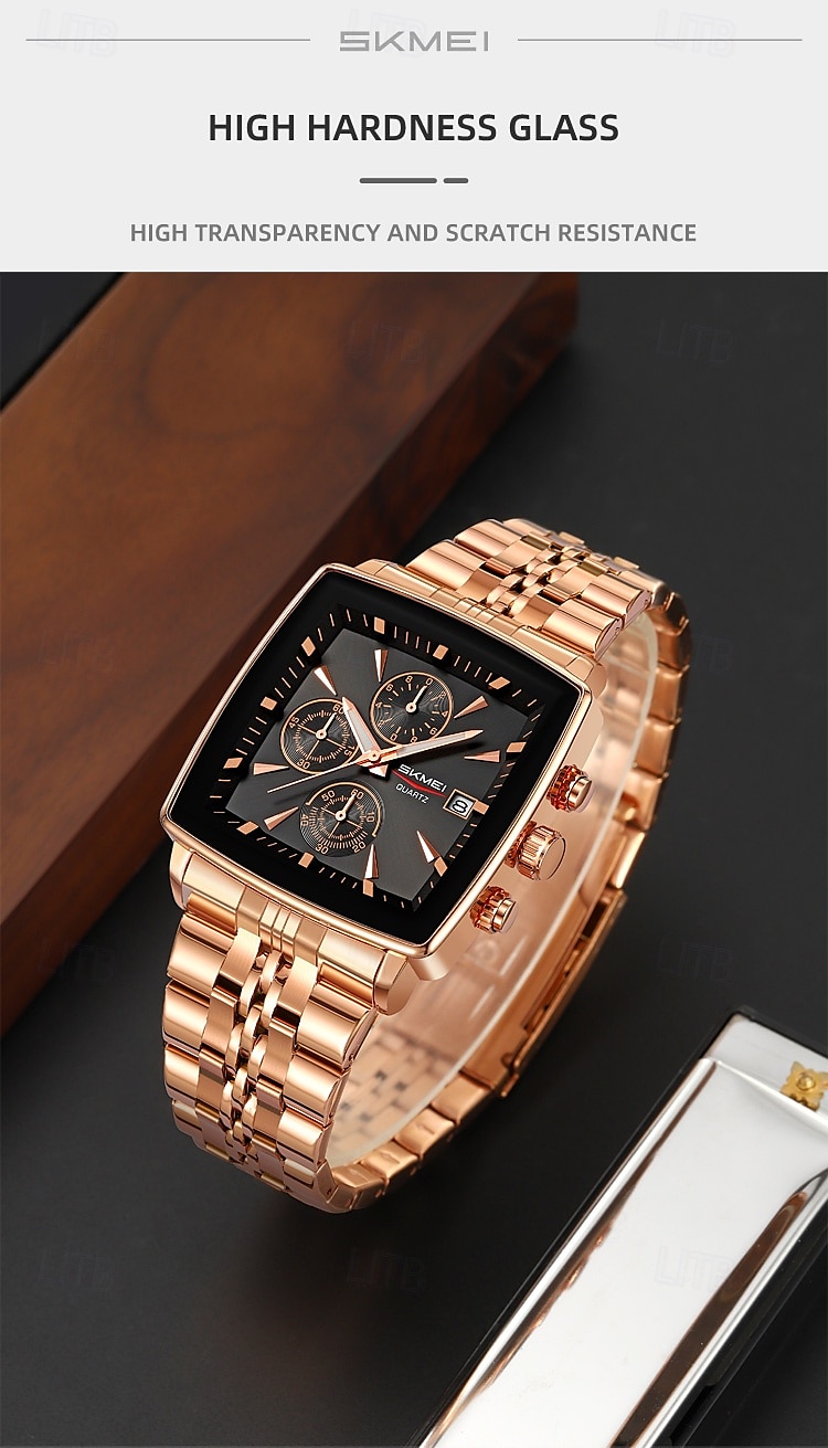 SKMEI Multi Functional Timing Business Men's Watch Waterproof Luminous Calendar Steel Strip Men's Watch 2025 - $39.99 –P8