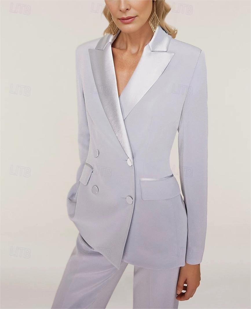 Completo a due pezzi elegante ospite di matrimonio lunghezza alla caviglia manica lunga colletto camicia in chiffon elasticizzato con bottoni 2025 del 2025 a $189.99 –P3
