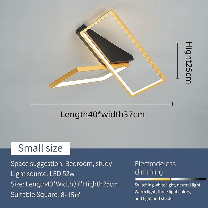 Modern Ceiling Light LED Dimmable Stereo 2 Head 4 Head Square Ceiling Light with Remote Contr Living Rooms Dining Rooms AC110V AC220V 2025 - $200.19 –P5