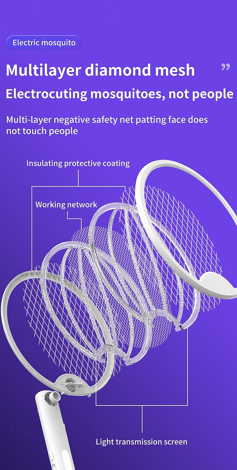 USB 2-in-1 Folding Mosquito Swatter Lamp – Rechargeable Electric Fly Killer for Dormitory and Home Use 2025 - $22.99 –P13