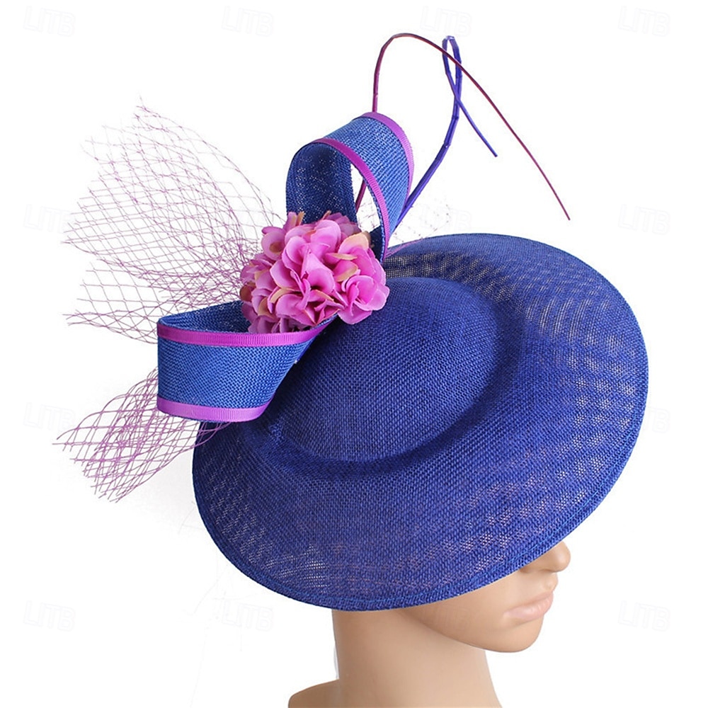 Tocados Lino Artificial Boda Fiesta de Noche Elegante Boda Con Flor Celada Sombreros 2025 - $23.99 –P1