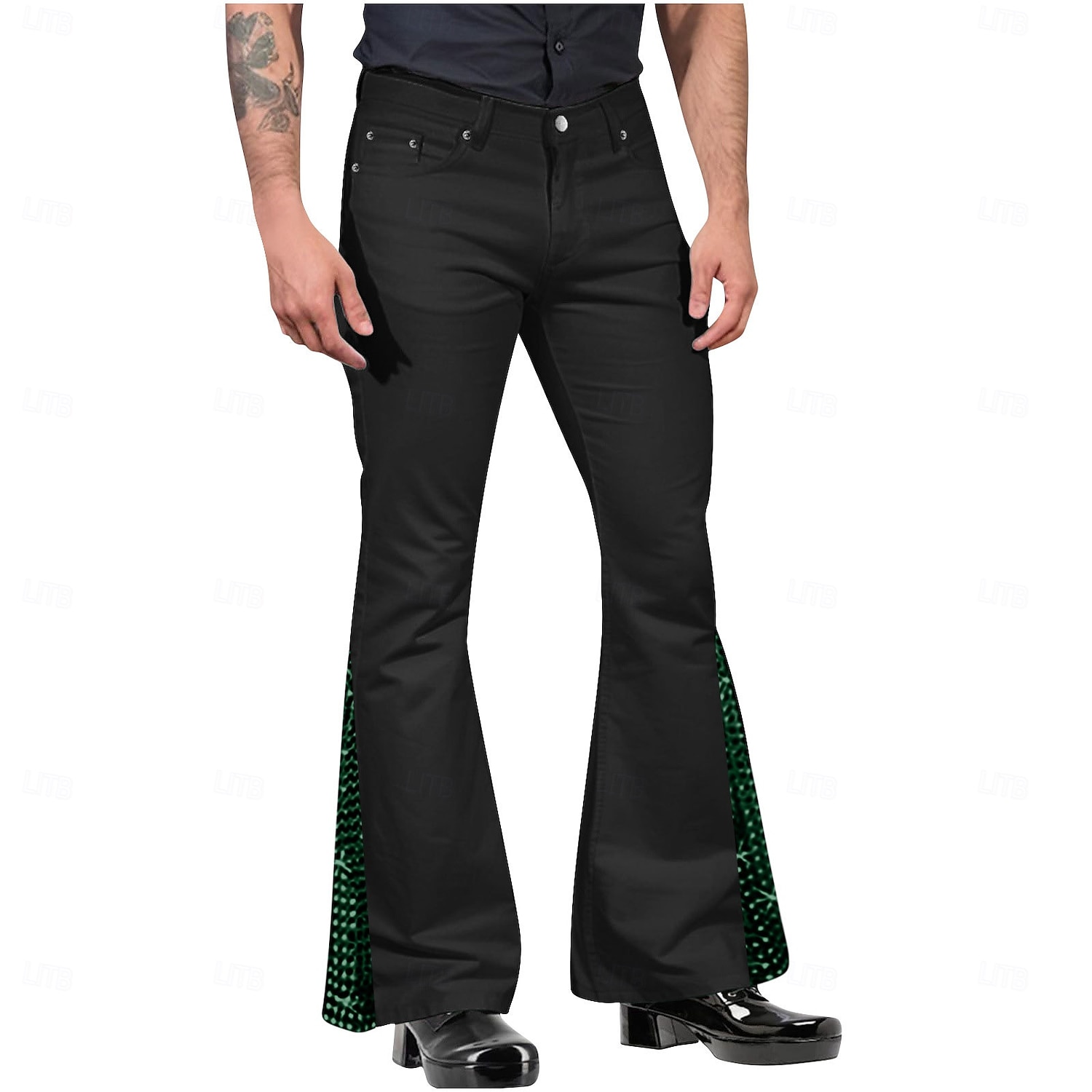 Retro Antiguo Años 60 Hippie Pantalones Los pantalones de campana Hippie Brillantes Brillante Hombre Víspera de Todos los Santos Carnaval Mascarada Fiesta y Noche Festival de Música Desfile del 2025 - $25.99 –P4