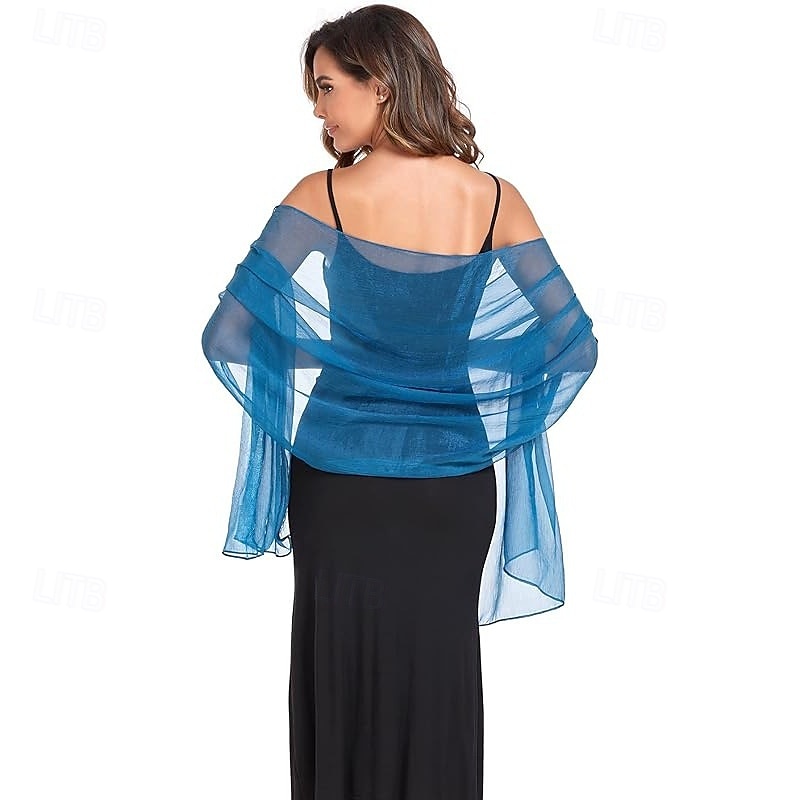 Damesomslag Elegant Mouwloos Polyester Bruiloftsomslagen Met Pure Kleur Voor Feest Lente zomer 2025 - $7.99 –P13