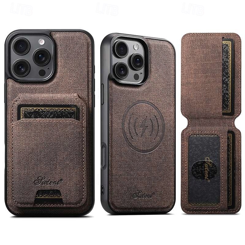teléfono Funda Para iPhone 16 Pro Max Plus iPhone 15 Pro Max Plus iPhone 14 13 12 Pro Max Plus Funda Trasera con Soporte Desmontable Magnética Retro TPU Cuero de PU 2025 - GBP £17 –P7