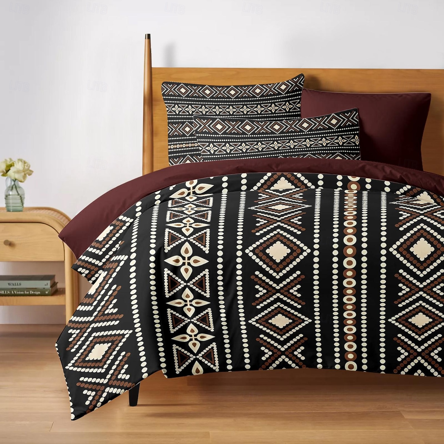 Capa de Edredom Étnica Vintage Conjunto Completo de Cama Cobre Leito de Edredom Macio e Leve com 2 Capa de Travesseiro para Verão Primavera de 2025 por $60.99 –P1