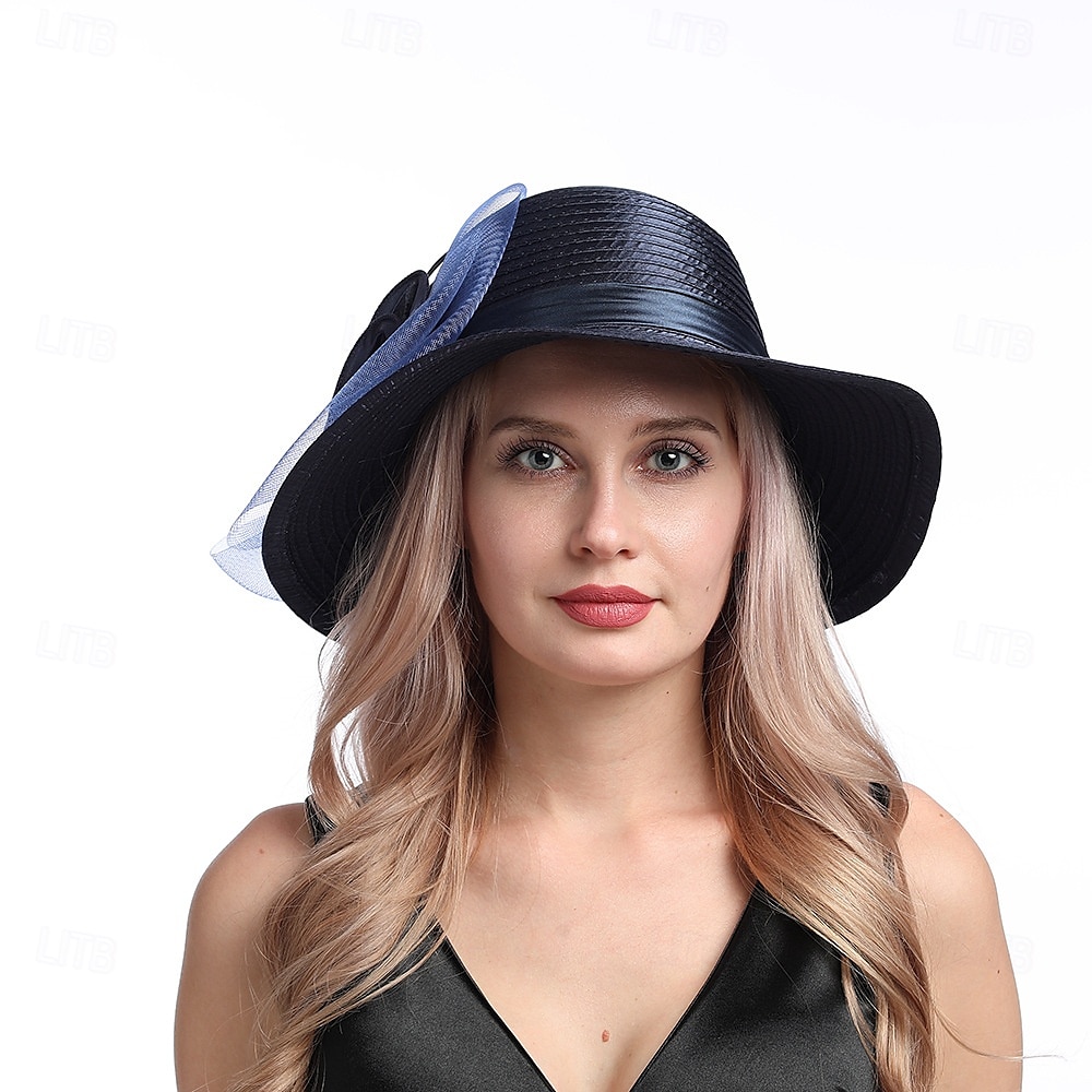 Hatter Organza Solhatt Ferie Te Fest Hesteveddeløp Cocktail Elegant Vintage Søt Med Blomster Hodepryd Hodeplagg 2025 - $31.99 –P19