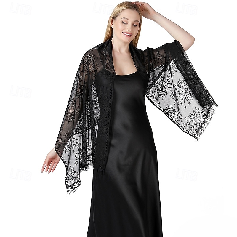 Retró Ordító 20-as évek 1920-as évek sál Wrap Kendők A nagy Gatsby Flapper lány Rojt Tömör szín Női Farsang Esküvő Estély Álarcos mulatság Felnőttek Kendő 2025 - $10.99 –P15