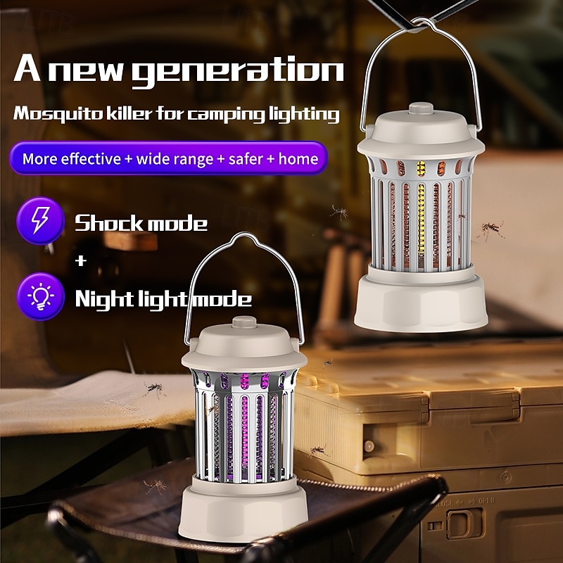 tweekleurige camping elektrische muggenlamp draagbare sfeerlamp 1200 mAh 2025 - $15.99 –P1