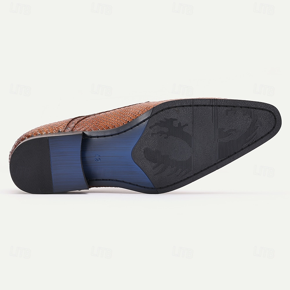 Elegante Oxford-Schnürschuhe aus Pythonleder für Herren – perfekt für Kentucky Derby und formelle Anlässe 2026 - $99.99 –P7