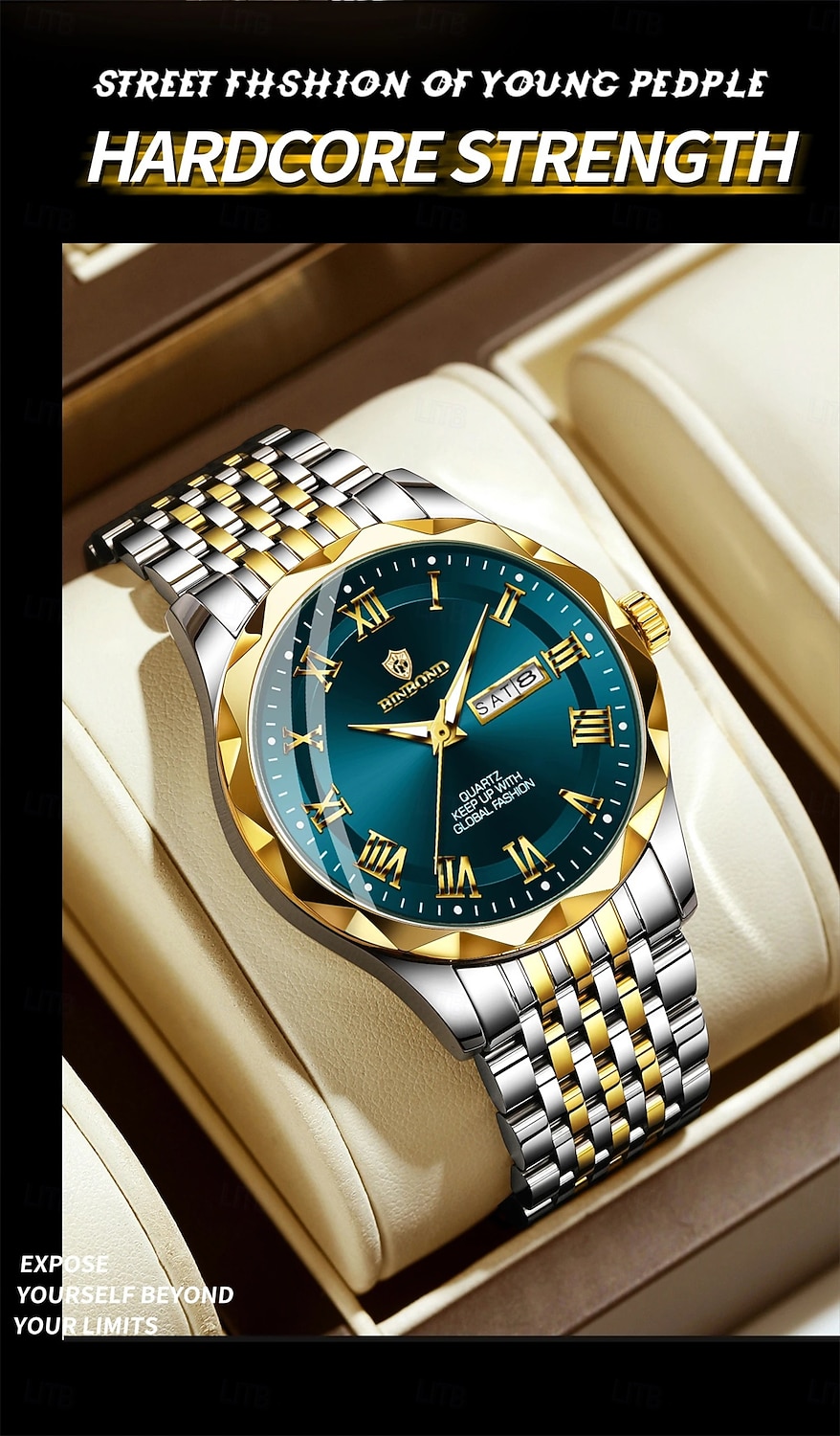 Люксовые мужские часы Кварцевые Водонепроницаемые Светящиеся Дата Хронограф Кожаные Мужские наручные часы Военные спортивные часы Мужские B6367 2026 - $9.59 –P1