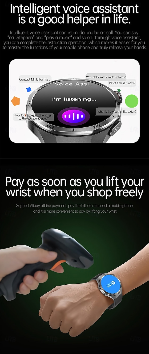 iMosi ET456 Smart Watch 1.56 inch Smartwatch Fitness Running Watch Bluetooth ECG+PPG Temperature Monitoring Pedometer Compatible with Android iOS Women Men Hands-Free Calls Waterproof Media Control 2025 - $63.99 –P13