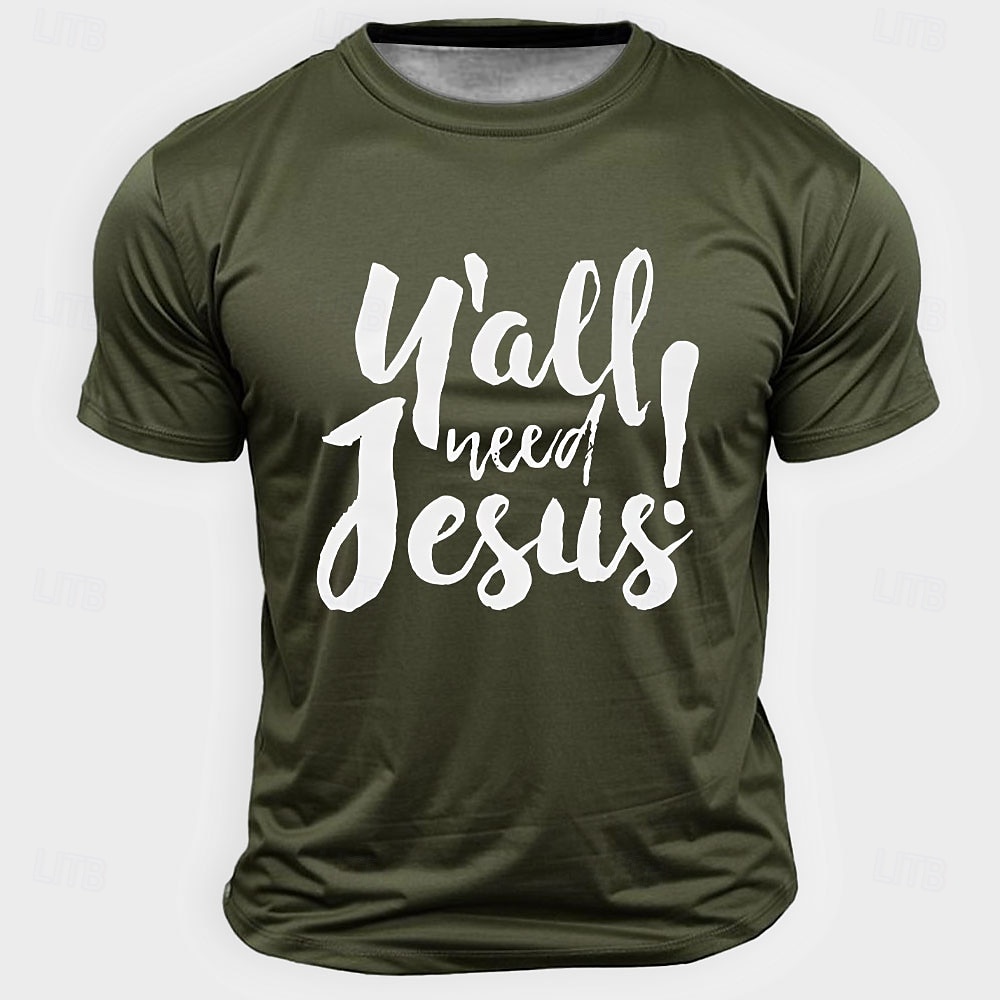 Paște Bărbați Iisus Tricou Manșon scurt Tricou Tipărire 3D Stil Nautic Cămașă Designer Casual Petrecere Concediu Negru Alb Albastru piscină Vară Primăvară Îmbrăcăminte S M L XL XXL XXXL 2025 - $17.99 –P1