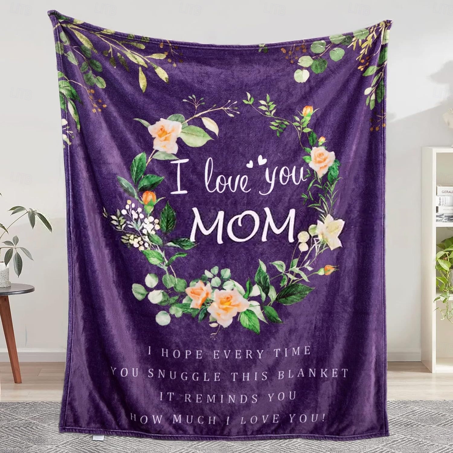 couverture fête des mères, une lettre à maman, cadeau fête des mères, couverture douce et confortable, cadeau parfait pour maman, motif floral ou cœur, chaud et confortable de 2025 ? $19.99 –P9