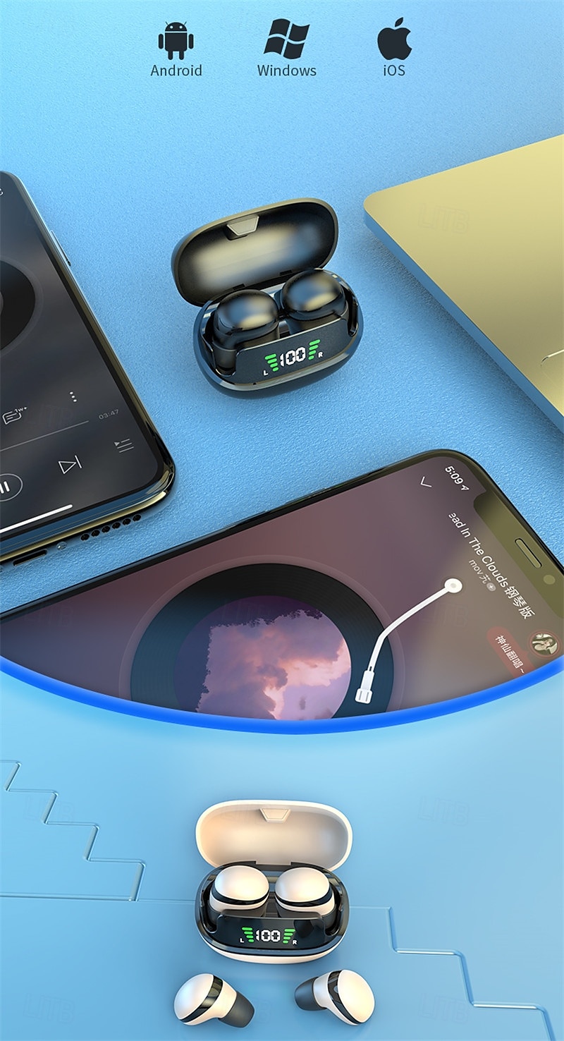 Ультрамаленькие мини-беспроводные Bluetooth наушники в форме арахиса невидимые внутриушные водонепроницаемые с шумоподавлением 2025 - $31.99 –P17