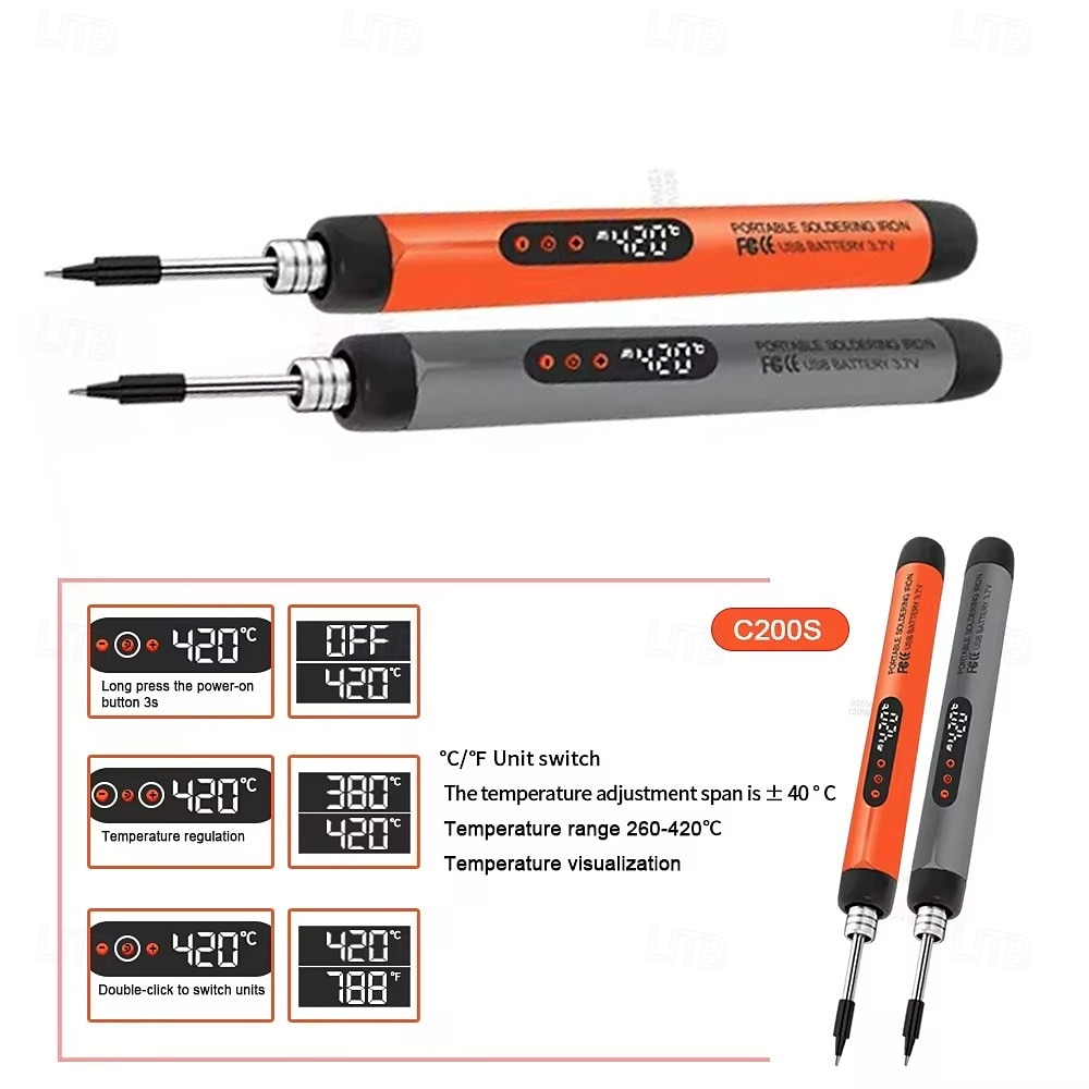 ערכת ערכת מלחם חשמלי דיגיטלי USB רב תכליתי אינטליגנטי 300-450 כלי ריתוך הלחמה מתכוונן לטמפרטורה 2025 - $28.99 –P4