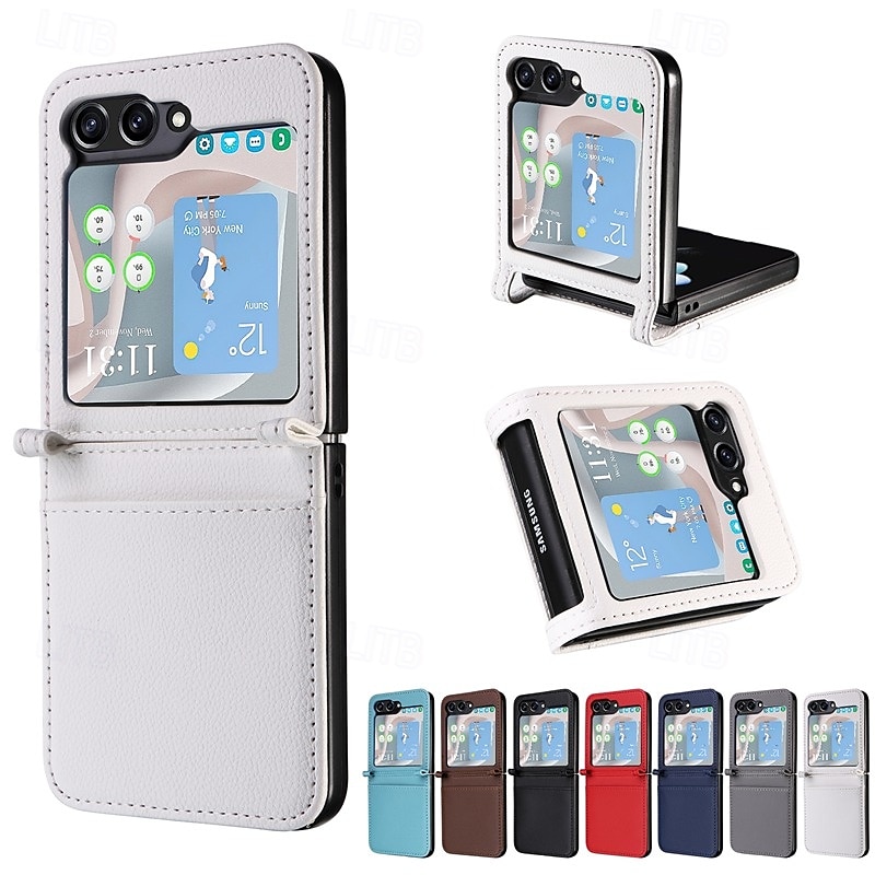 telefoon hoesje Voor Samsung Galaxy Z Flip 7 Z-flip 6 Z Flip 5 Z Flip 4 Achterkant Magnetisch Ondersteuning draadloos opladen Kaartsleuf Retro TPU PU-nahka 2025 - $15.99 –P2