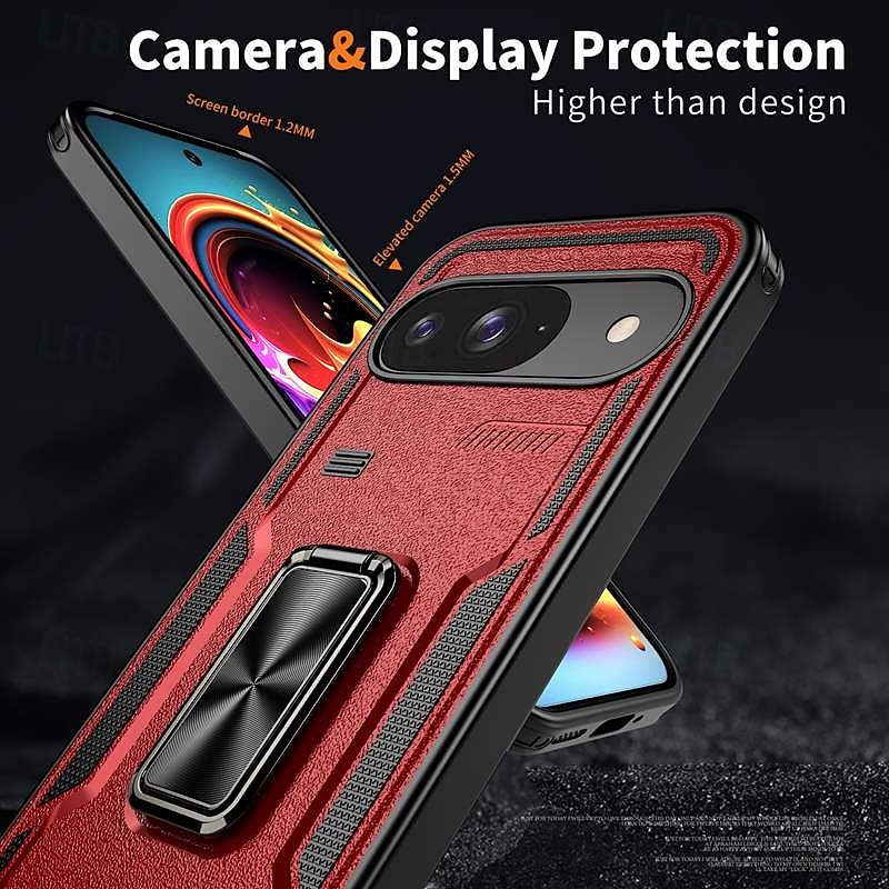 Phone Case For Google Pixel 9 Pro Pixel 9 Pro XL Pixel 9 Back Cover Ring Holder Magnetic Shockproof Retro TPU PC 2025 - $13.99 –P5