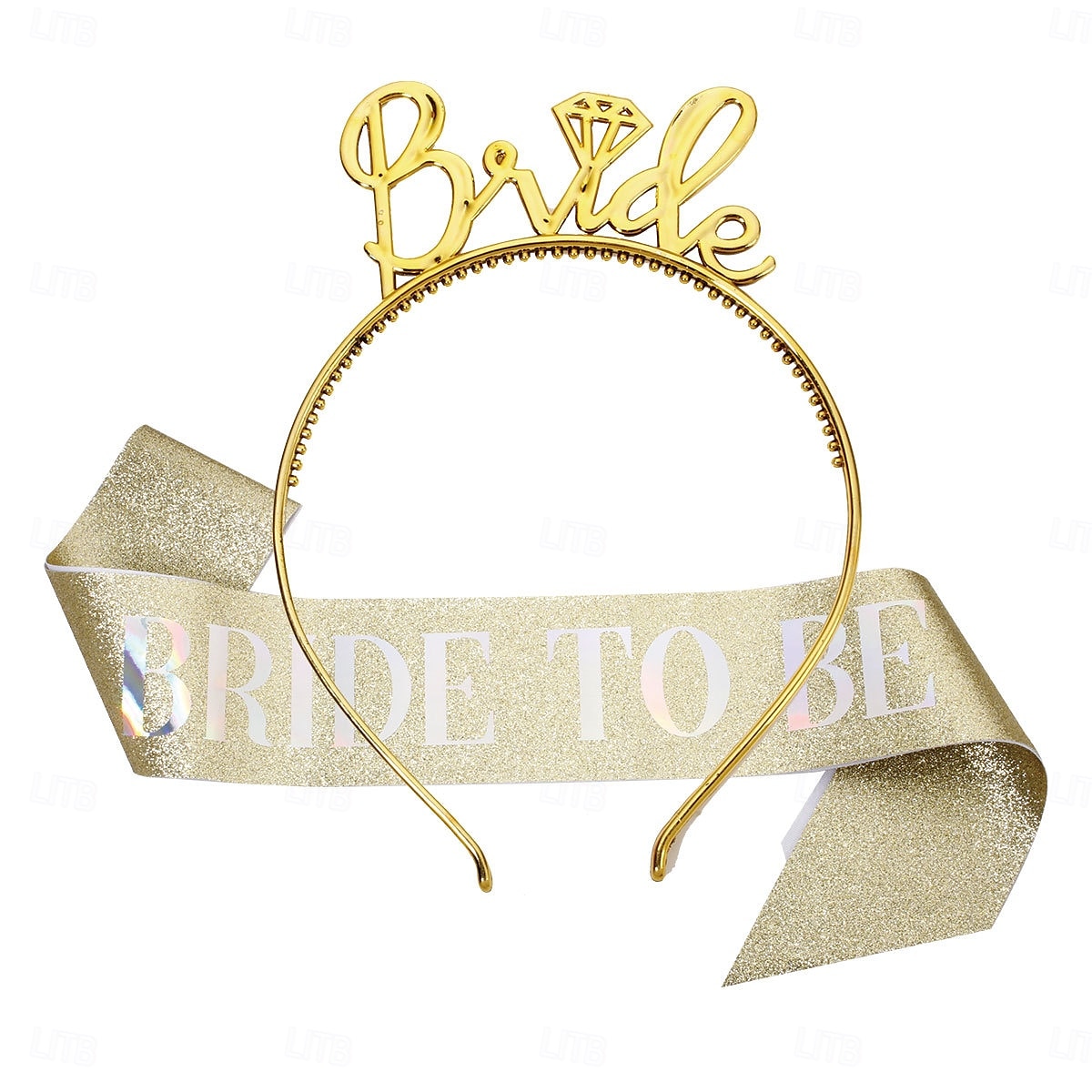 Conjunto de 2 piezas de aro y banda para el cabello para la futura novia, para despedida de soltera, acabado mate, celebración de boda para despedida de soltera 2025 - $4.49 -P8