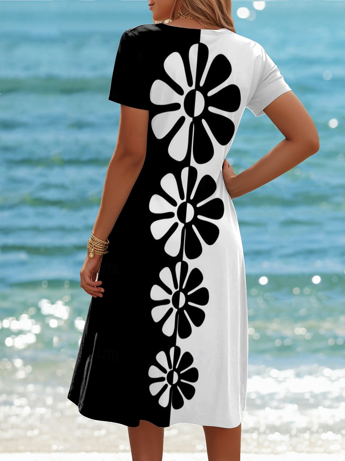Robe Mini Femme Robe A Ligne Robe T Shirt Robe Tee Robe d'été Décontractée Quotidien Fit Régulier Graphique Floral Géométrique Manches Courtes Col Ras de Cou Noir Blanc Rose Vert Été Printemps de 2025 ? $23.99 –P2