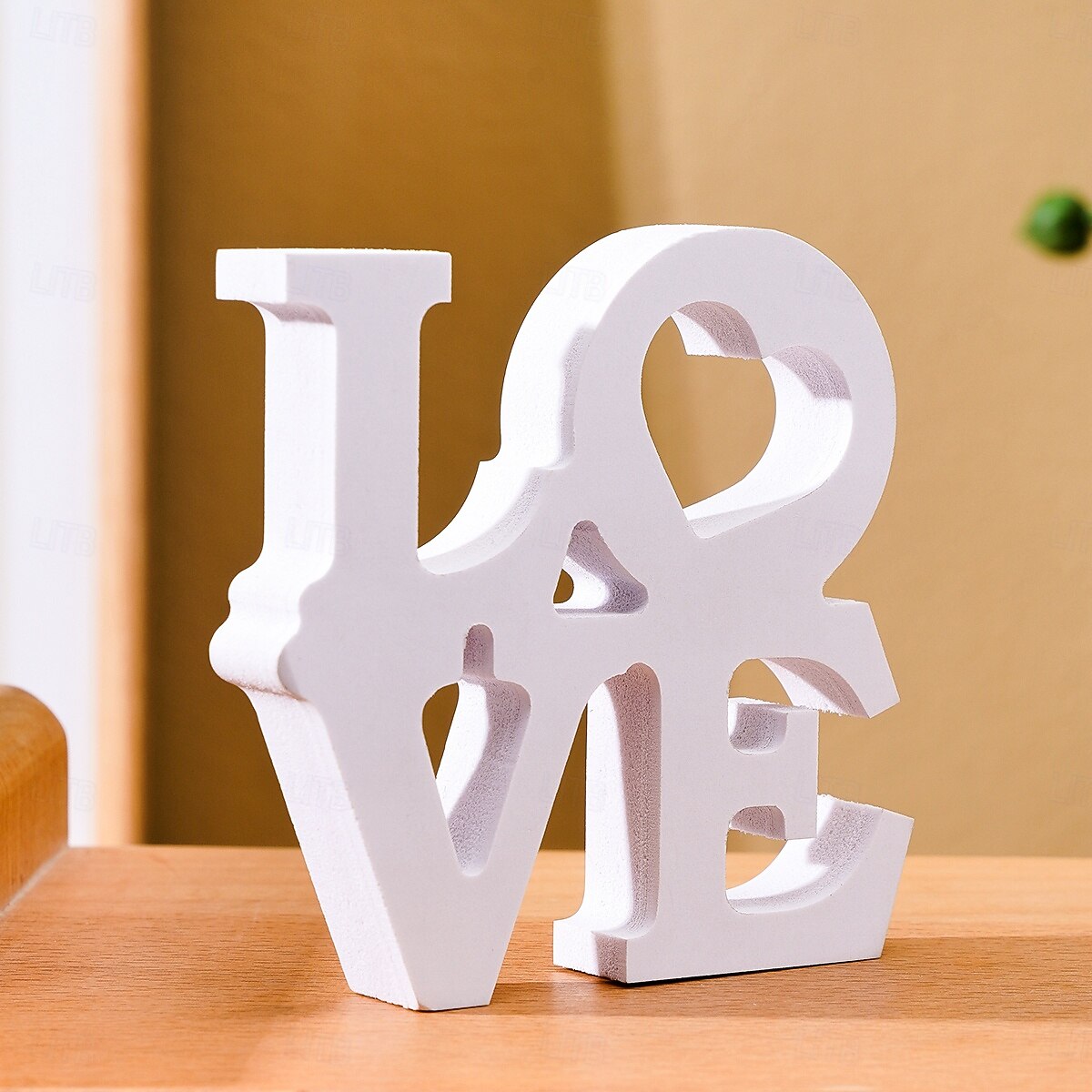 White Double-Layer "LOVE" Letter Tabletop Decor, PVC Freestanding Sign, Romantic Valentine's Day, Wedding, Anniversary Decoration, Warm Indoor Desktop Letter Ornament for Home and Party Display 2025 - $9.99 –P8