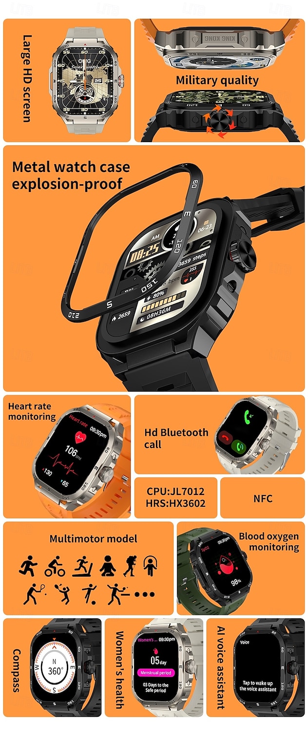 696 GW20 Εξυπνο ρολόι 2.1 inch Έξυπνο ρολόι Bluetooth ΗΚΓ + PPG Βηματόμετρο Υπενθύμιση Κλήσης Συμβατό με Android iOS Γυναικεία Άντρες Κλήσεις Hands-Free Υπενθύμιση Μηνύματος IP 67 Θήκη ρολογιού 41mm 2025 - $42.99 –P2