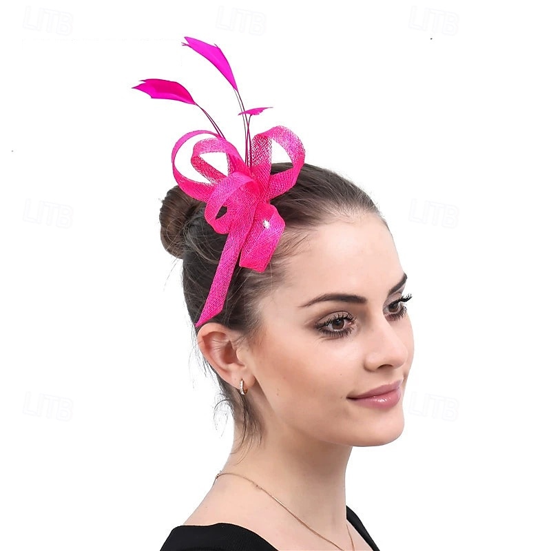 Kopfstück Federn Sinamay Hochzeit Abendgesellschaft Elegant Hochzeit Mit Feder Kopfschmuck Kopfbedeckung 2025 - $16.49 –P5