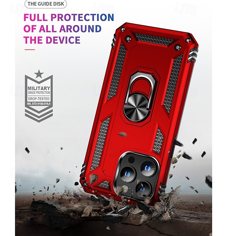 Чехол для iPhone 16 Pro Max Plus iPhone 15 Pro Max Plus iPhone 14 13 12 11 Pro Max Plus задняя крышка с кольцевым креплением магнитный ударопрочный ретро TPU PC 2025 - $17.99 –P2