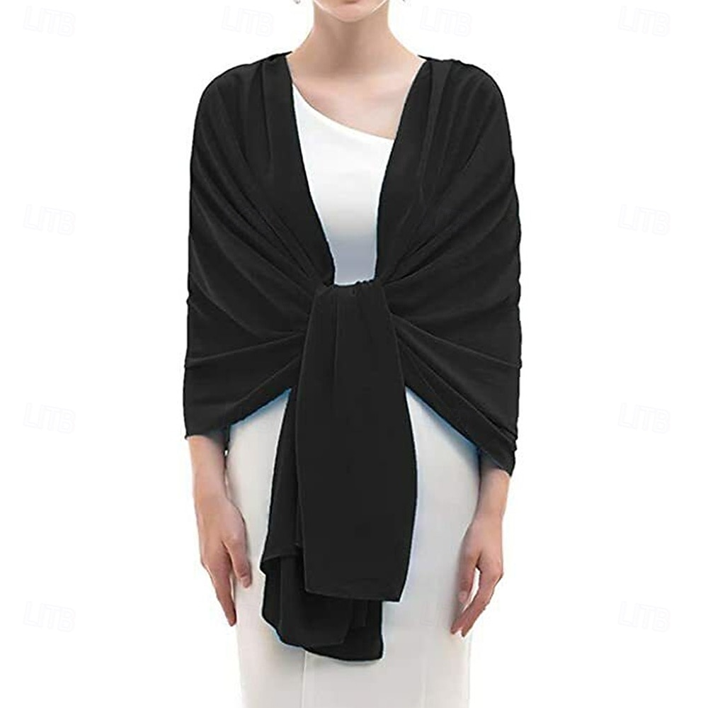 Women's Wrap Elegant Sleeveless Chiffon Wedding Wraps With Pure Color For Party Spring & Summer 2026 - $17.49 –P3