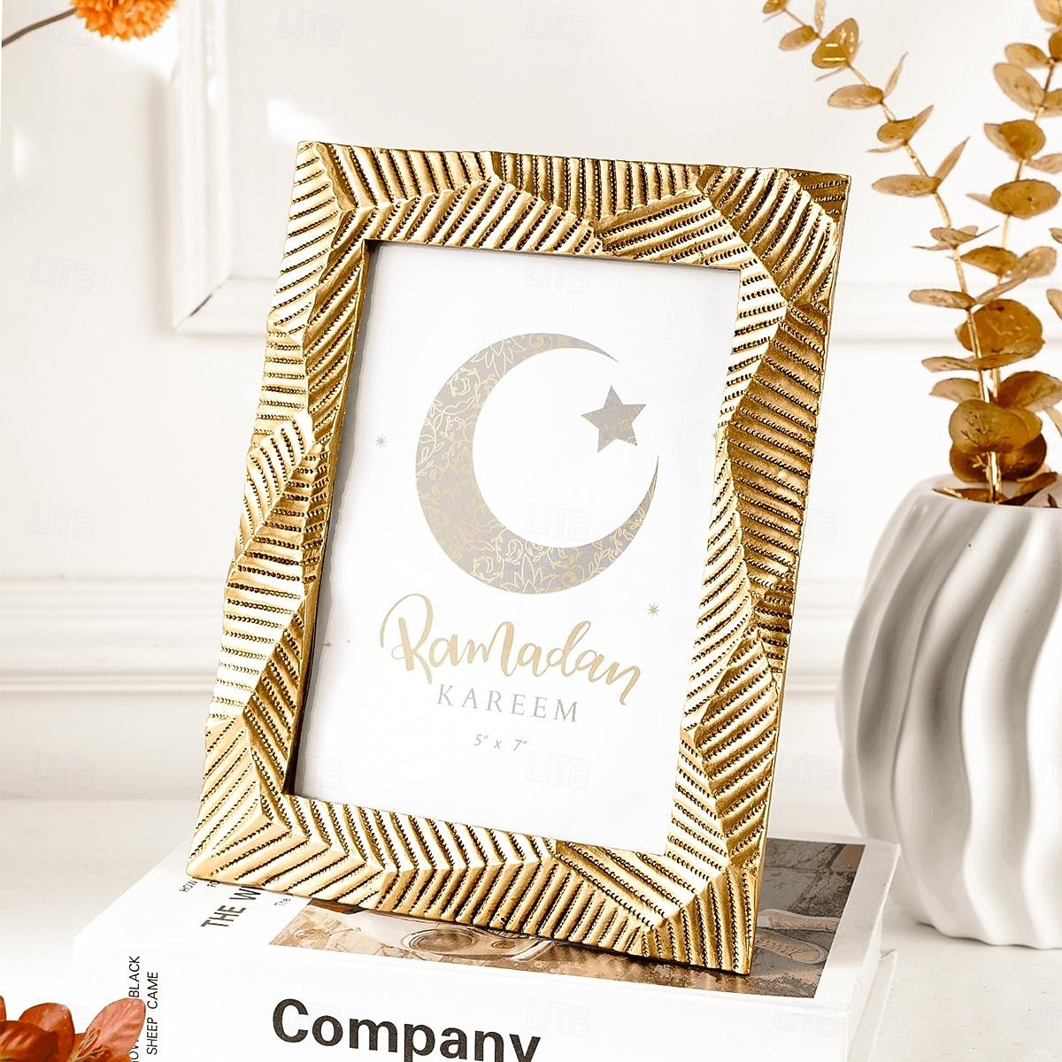 Ramadan Gold Resin Photo Frame, Vintage Picture Frame 4x6, 5x7, 6x8 Inch, Horizontal and Vertical Display, Islamic Festive Home Decor for Bedroom, Study, Office Desk 2025 - $14.49 –P10