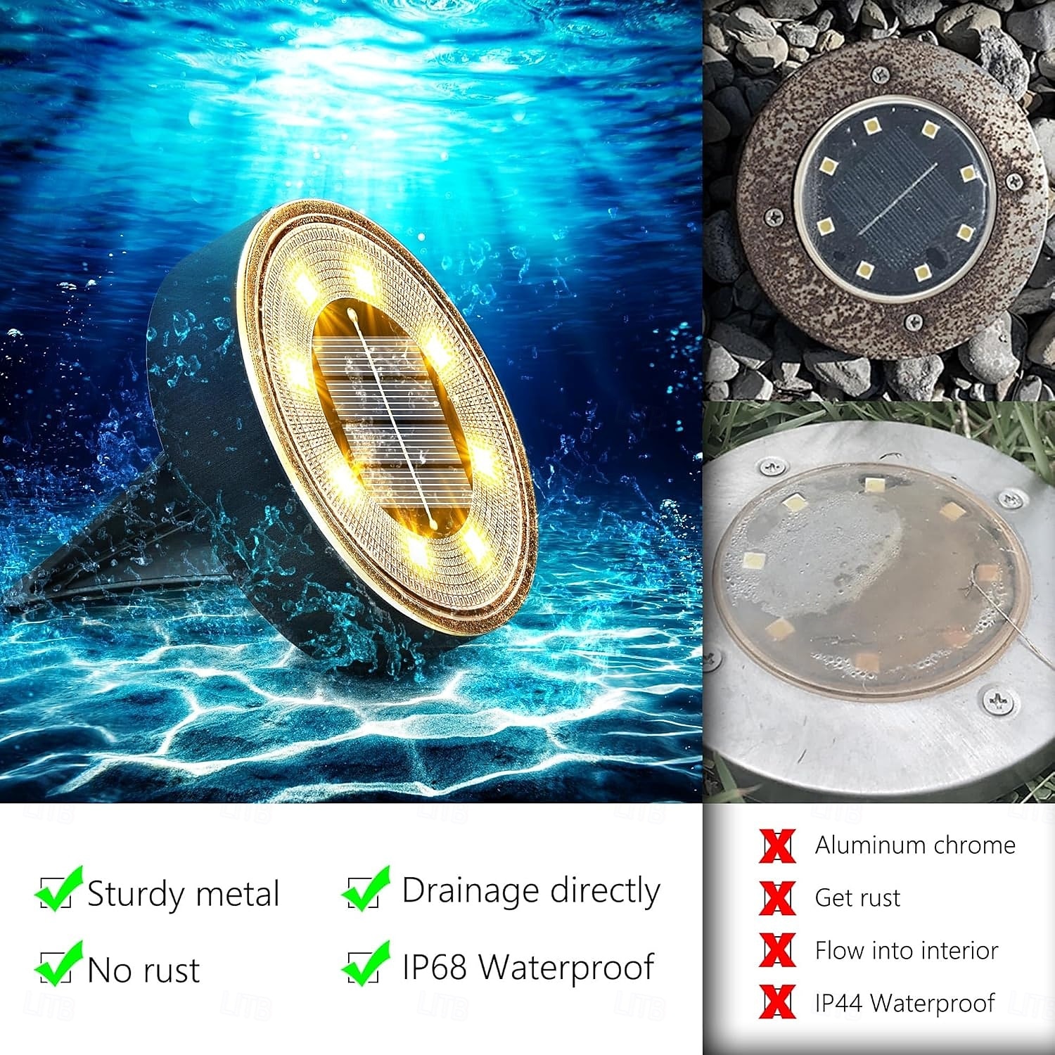 4шт 2шт 1шт 8 W Светодиоды на солнечной батарее Солнечная батарея Водонепроницаемый с функцией освещения Тёплый белый Холодный белый 1.2 V Уличное освещение двор Сад 8 Светодиодные бусины Новый год 2025 - $7.49 –P6