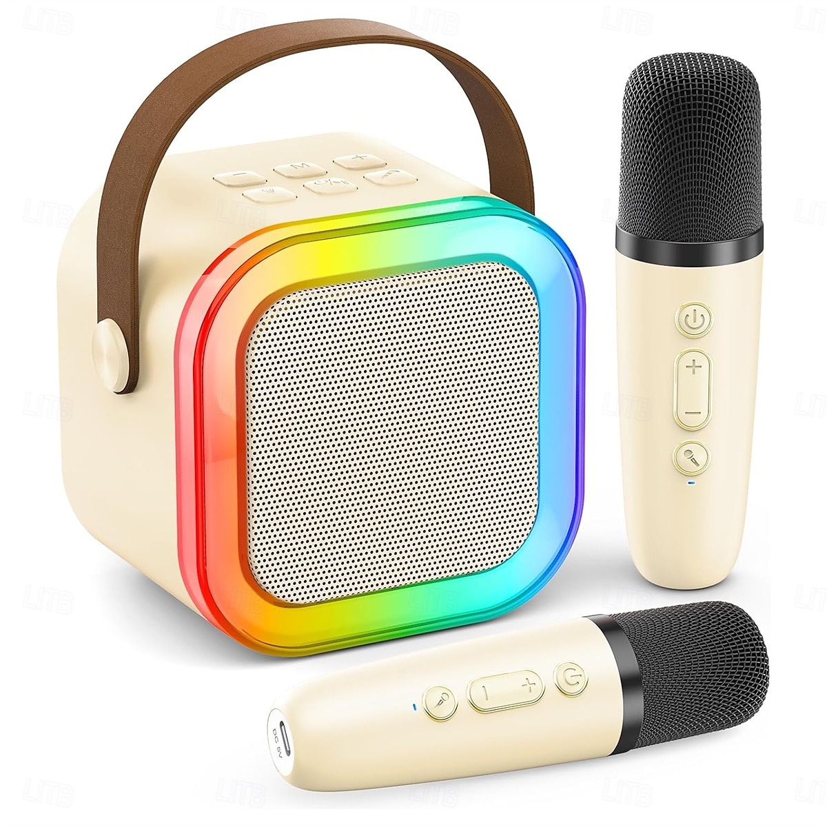 Mini Karaoke Machine Portable Bluetooth Mini Karaoke Microphone Singing Speaker with 2 Wireless Mic and Light  for All Smartphones 2025 - $41.99 –P8