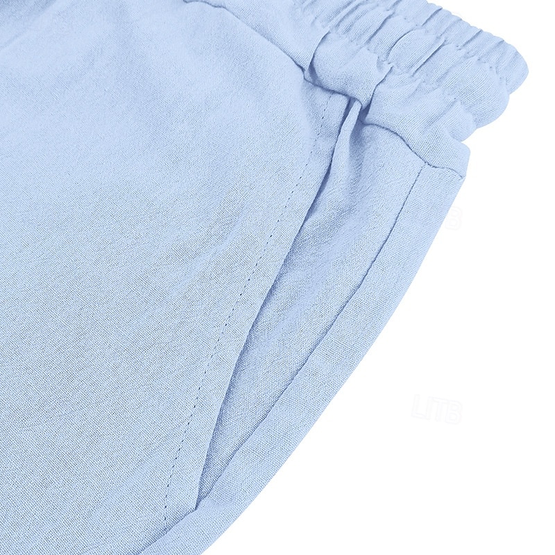Bărbați Pantaloni Scurți Pantaloni scurți din in Pantaloni scurți de vară Pantaloni scurți de plajă Cordon Talie elastică Simplu Confort Respirabil Lungimea genunchiului Zilnic În aer liber Concediu 2026 - $21.99 –P10