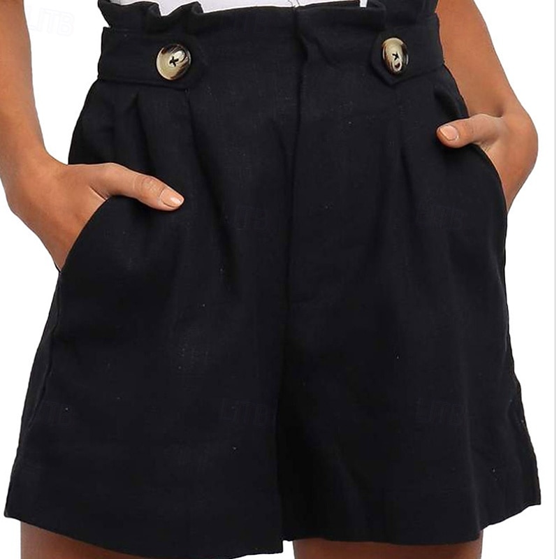 Pentru femei Pantaloni Scurți Pantaloni Șic Stradă Casual Scurt Natural Simplu Buzunar Respirabilitate Απαλό Comfortabil Micro-elastic În aer liber Vacanță Negru Alb Gri Deschis Cafea Vară Fit regulat 2025 - $20.99 –P2