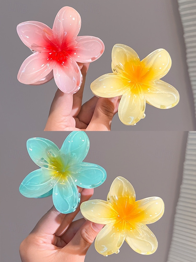6PCS Hawaiian Plumeria Flower Hair Clips – Tropical Resin Hair Accessories for Women & Girls, Beach Wedding, Luau Party & Summer Vacation Styling 2025 - $11.99 –P7